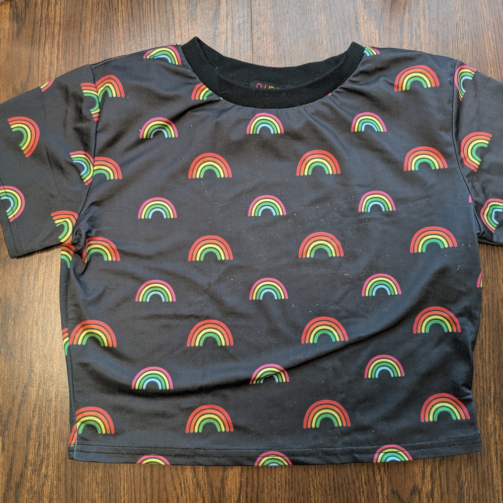 Rainbow Patterned Crop Top
